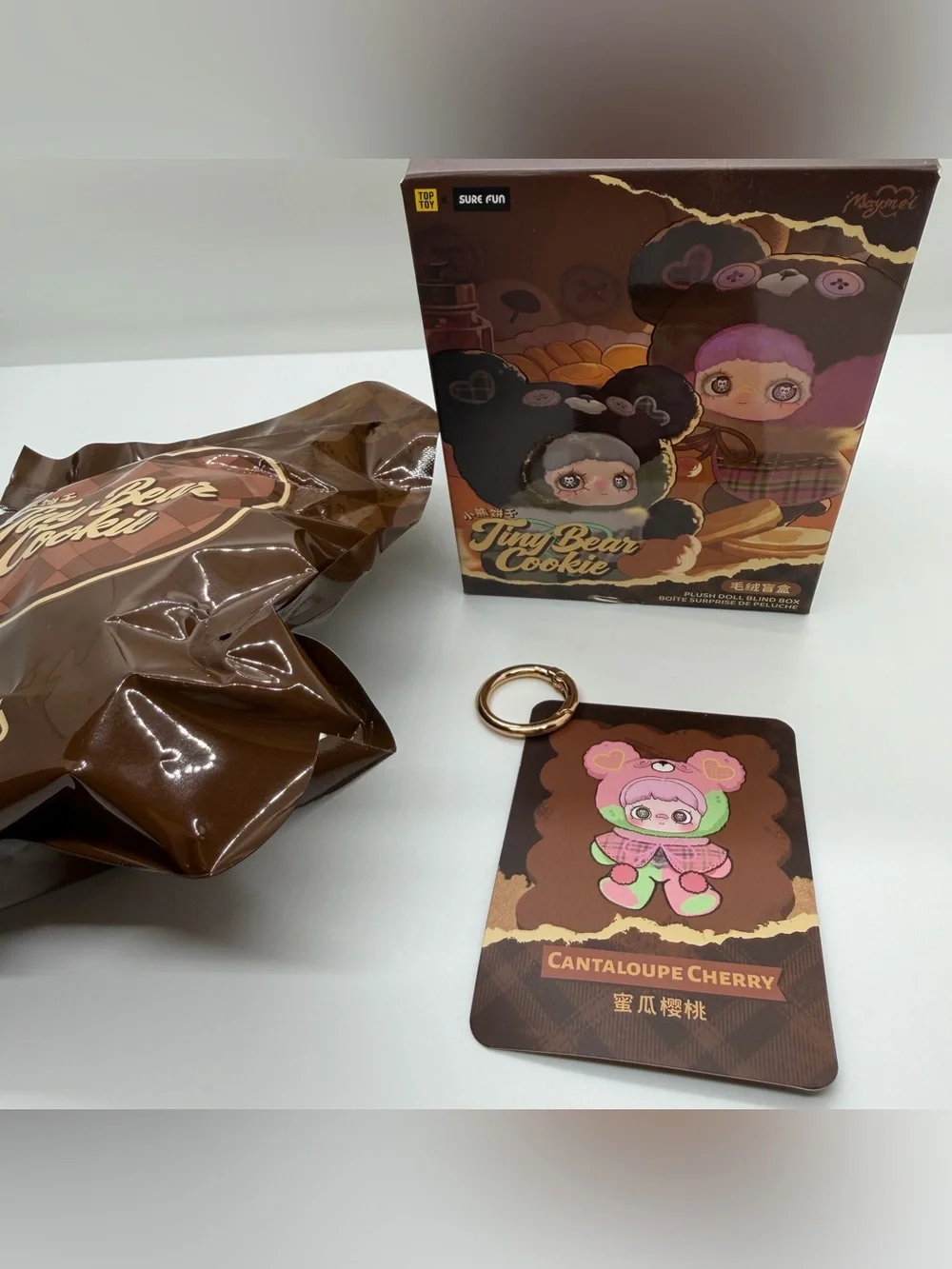 Maymei Tiny Bear Cookie Plush Pendant Confirmed Cantaloupe Cherry Doll